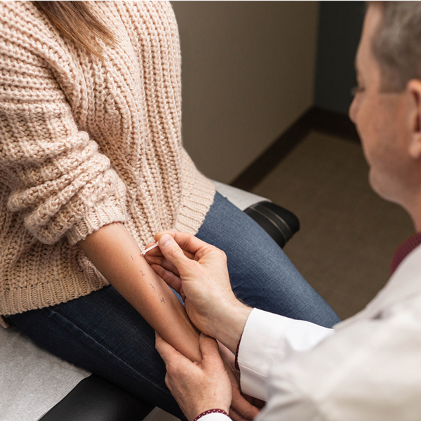 Allergy test at ENT & Allergy Associates in Rhinelander.